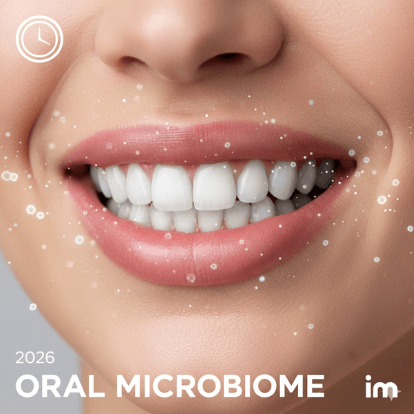 A healthy white smile showing the results of a balanced oral microbiome in 2026