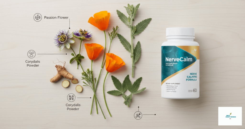 NerveCalm Ingredients: Pure Corydalis Yanhusuo and Prickly Pear for nerve regeneration.
