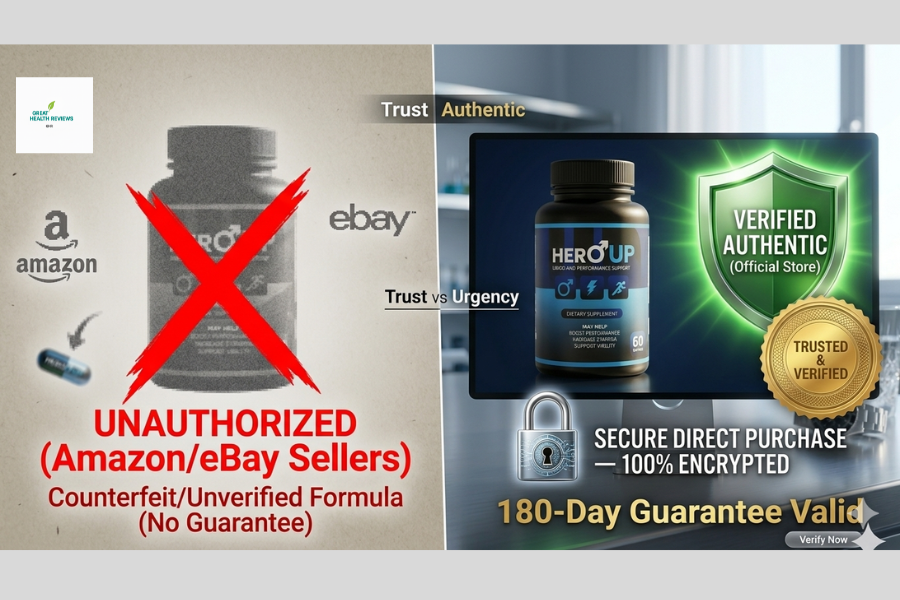 HeroUp Supplement Scam Warning 2026 - Authentic vs Counterfeit Bottle Comparison - Amazon eBay Unverified Listings