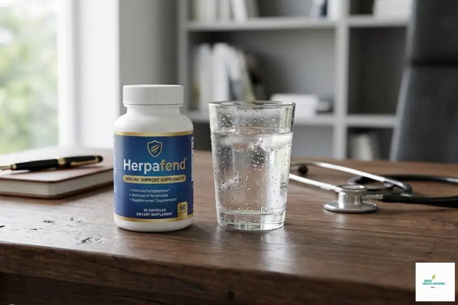 Herpafend Ingredients: Lab-grade L-Lysine and Quercetin complex for immune support.