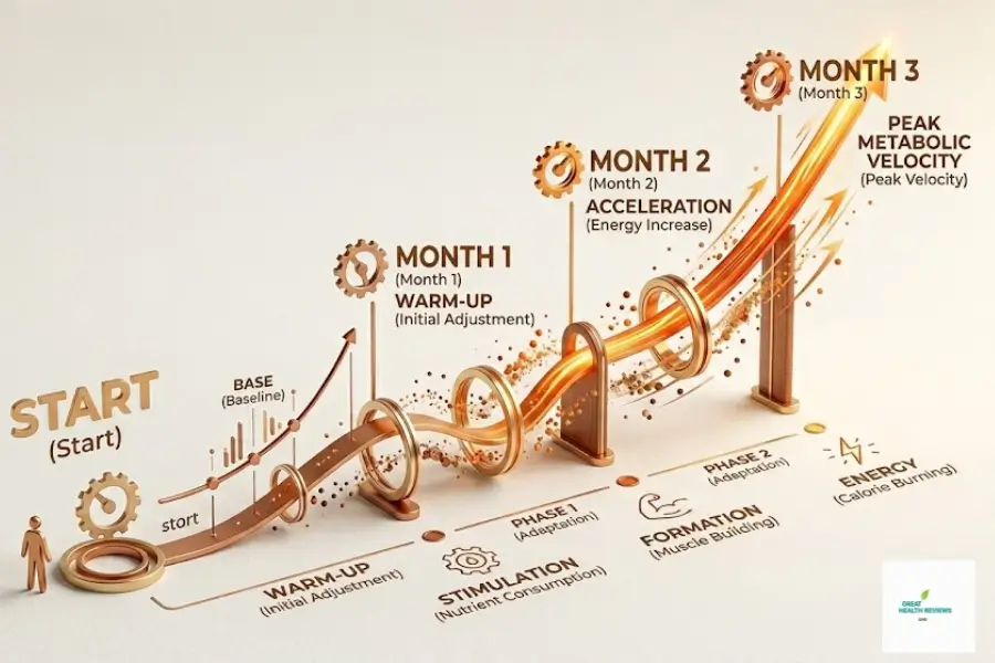 Java Burn 90-day results timeline chart - Metabolic awakening and fat loss phases